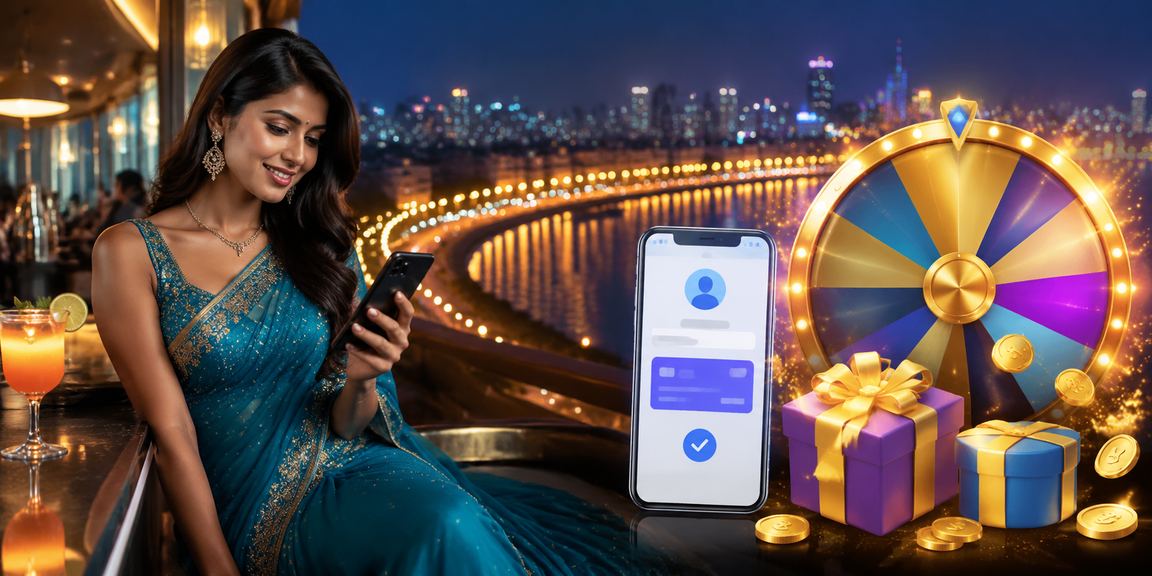 View of Mumbai Marine Drive with roulette casino overlay